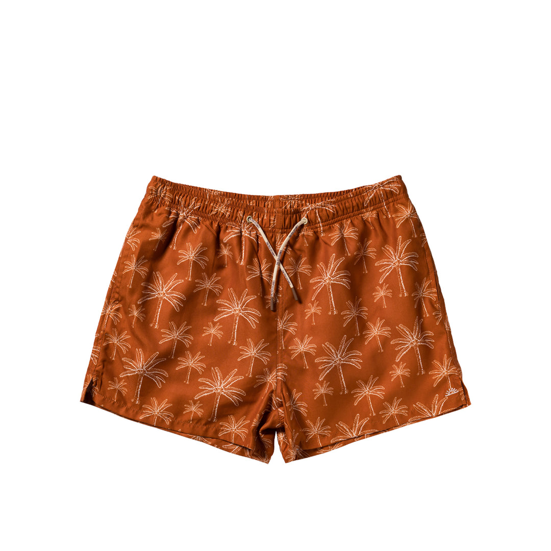 Salted Stories Palms Swim Short Men - Zwembroek - Bruin 1