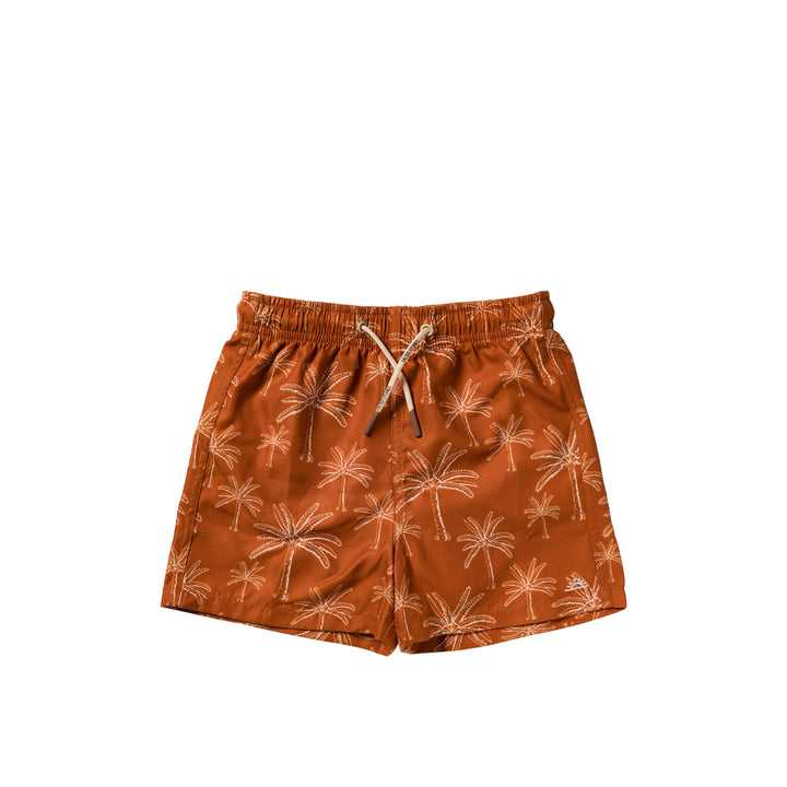 Salted Stories Palms Swim Shorts - Jongens Zwembroek - Bruin 1