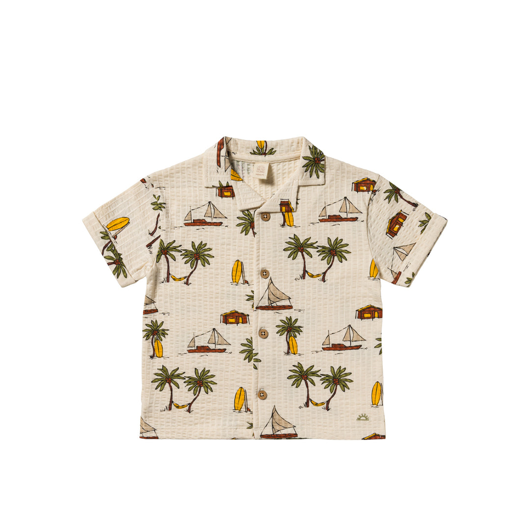 Salted Stories Sailing Loose Shirt - Jongens Shirt - Ecru 1