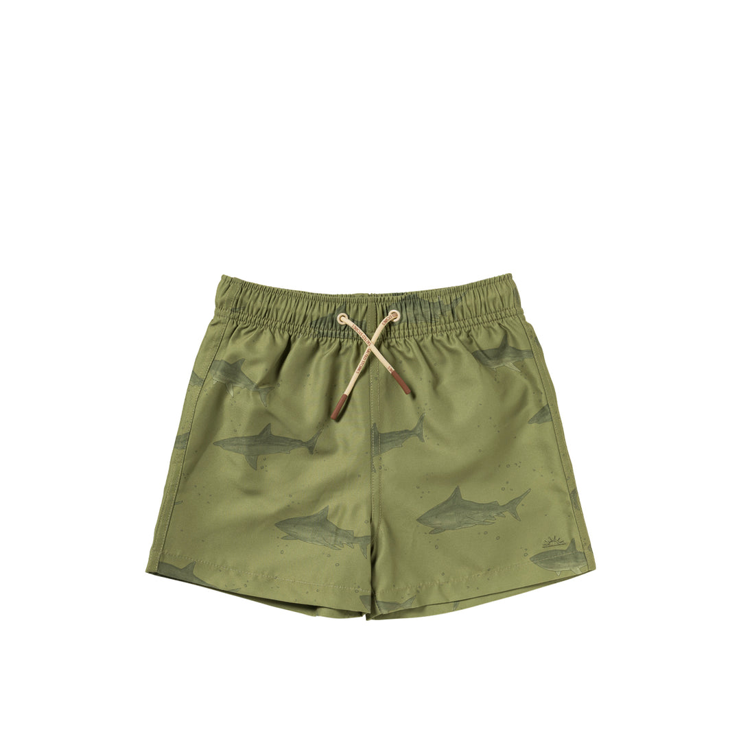 Salted Stories Shark Swim Shorts - Jongens Zwembroek - Groen 1