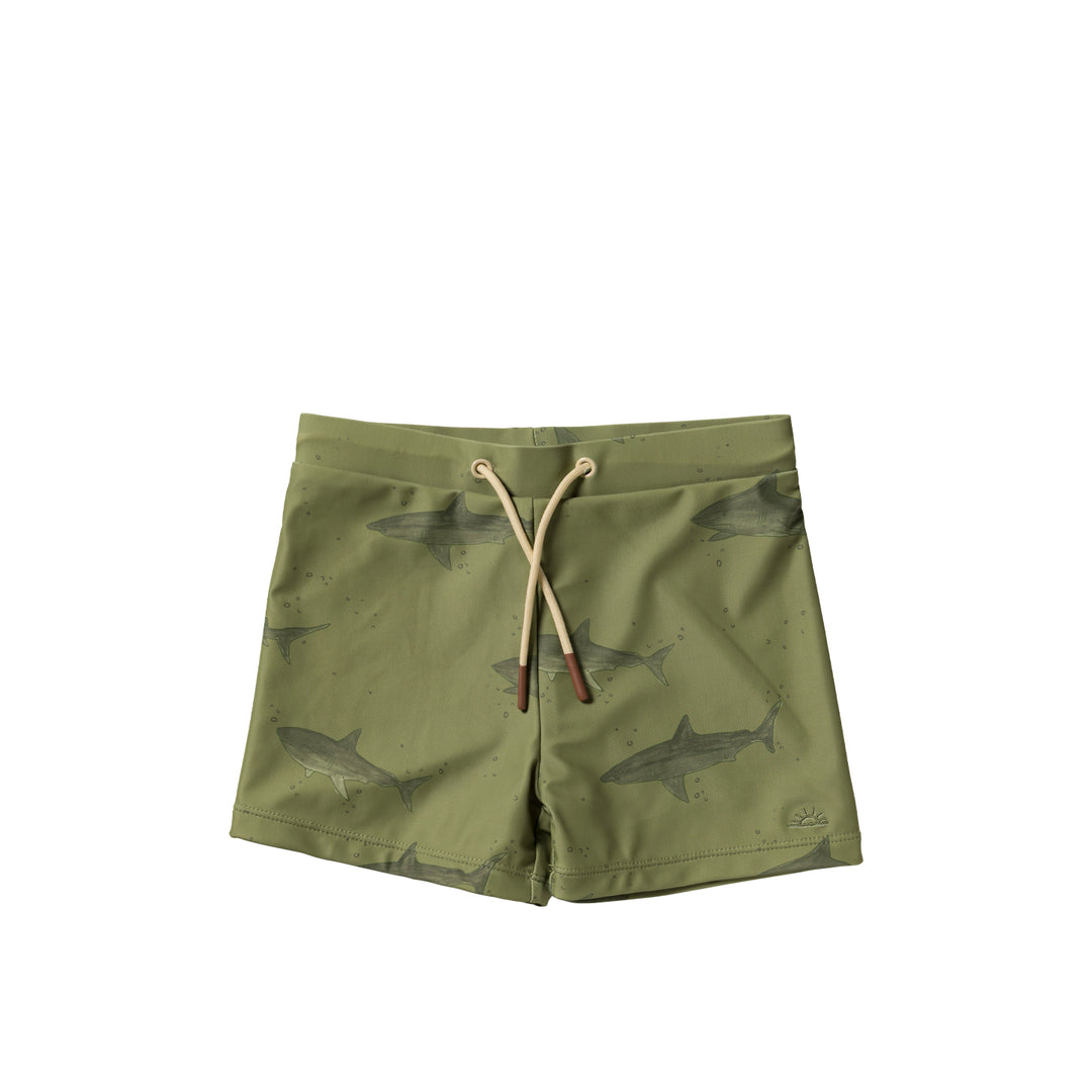 Salted Stories Shark Swim Trunks - Jongens Zwembroek - Groen 1