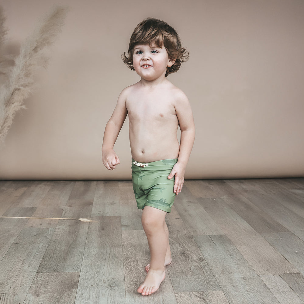 Salted Stories Shark Swim Trunks - Jongens Zwembroek - Groen 2