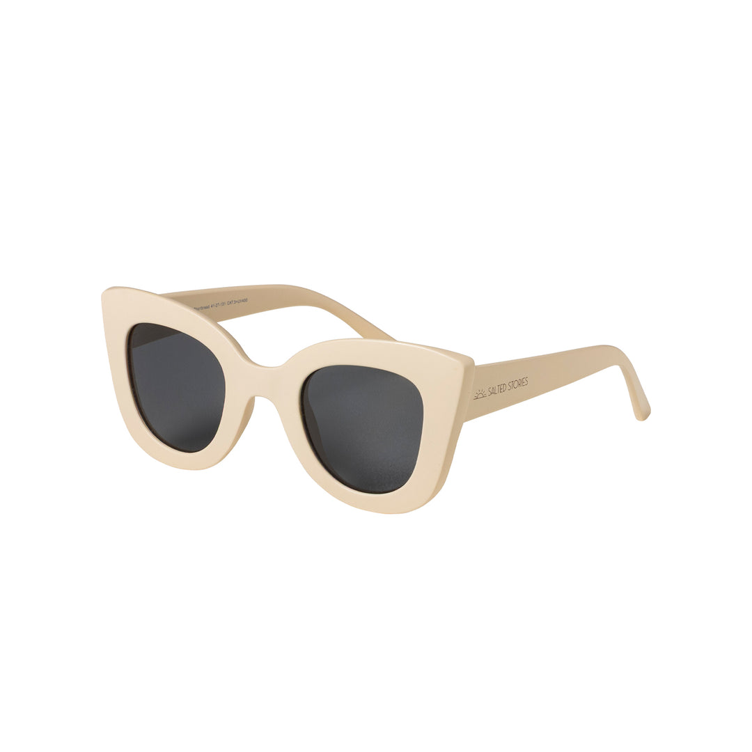 Salted Stories Solid Cat Eye Sunglasses White Swan - Creme 1