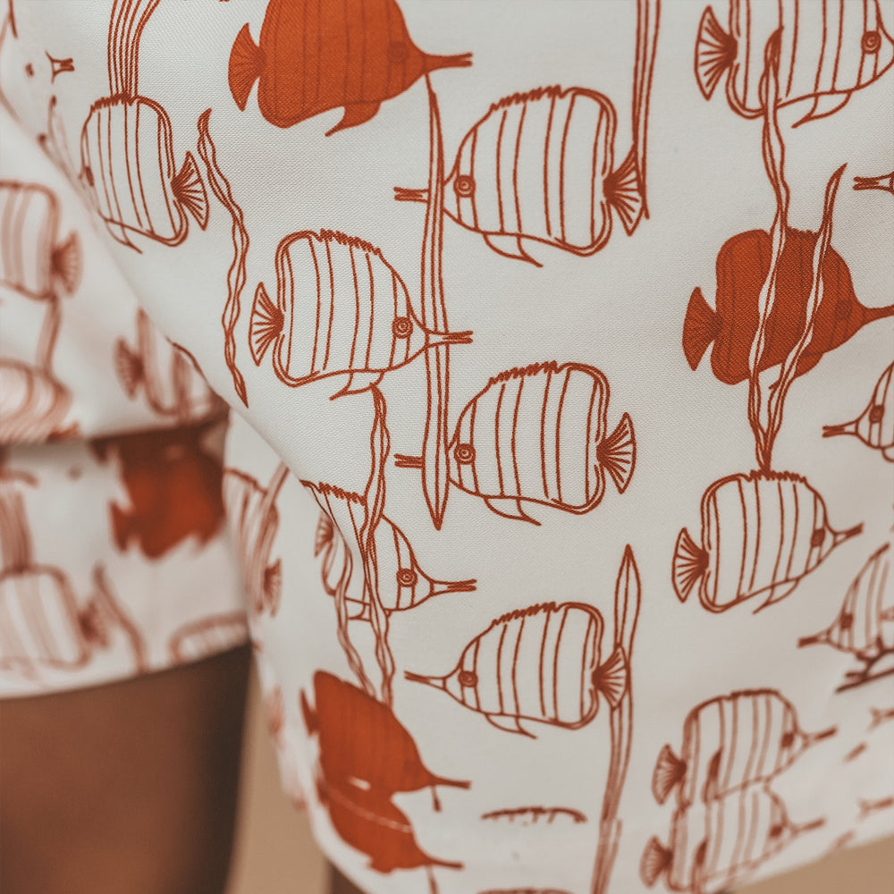 Salted Stories Fishy Swim Shorts - Jongens Zwembroek Oranje 2