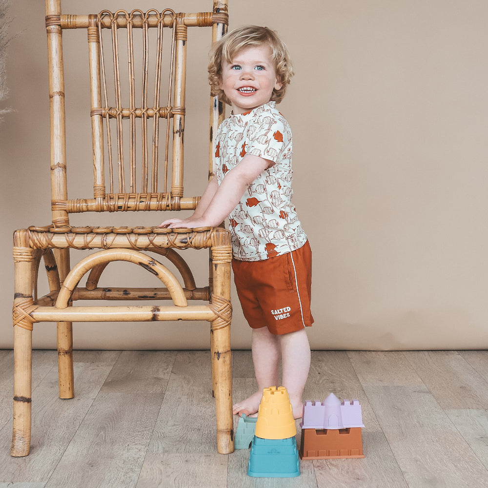 Salted Stories Fishy Swim Tee - Jongens UV Shirt - Ecru 2