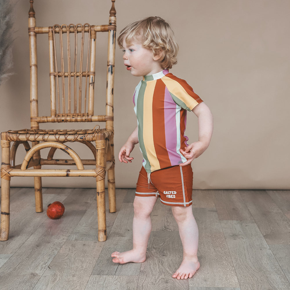 Salted Stories Multi Stripe Swim Tee - UV Shirt - Multicolor 2