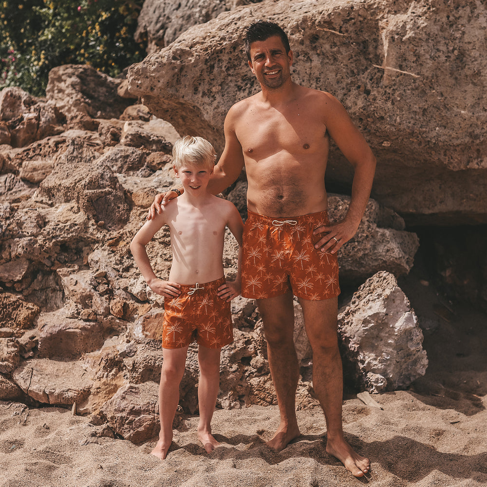 Salted Stories Palms Swim Short Men - Zwembroek - Bruin 2