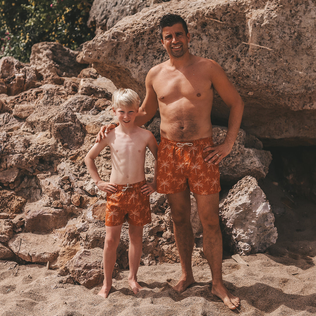 Salted Stories Palms Swim Short Men - Zwembroek - Bruin 2