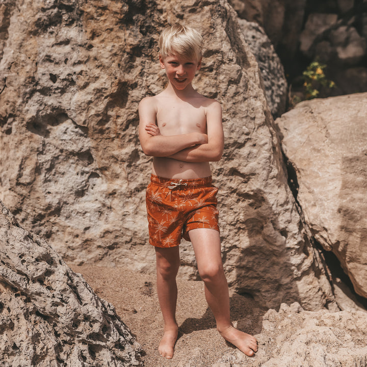 Salted Stories Palms Swim Shorts - Jongens Zwembroek - Bruin 2
