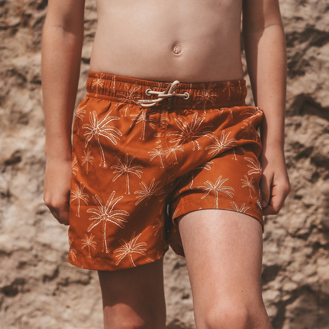 Salted Stories Palms Swim Shorts - Jongens Zwembroek - Bruin 3