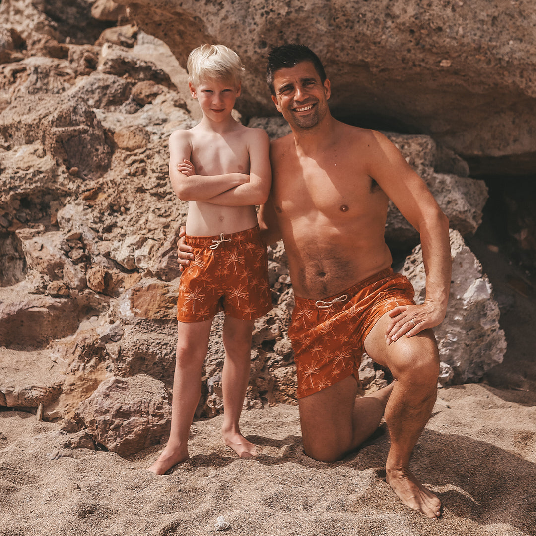 Salted Stories Palms Swim Shorts - Jongens Zwembroek - Bruin 4
