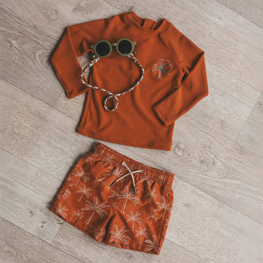 Salted Stories Palms Swim Shorts - Jongens Zwembroek - Bruin 6