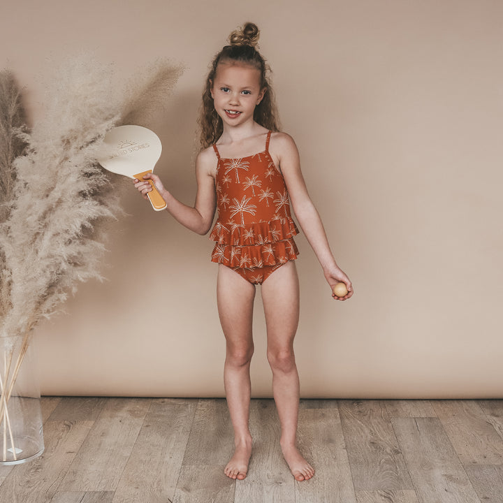 Salted Stories Palms Swimsuit - Meisjes Badbak - Bruin 2