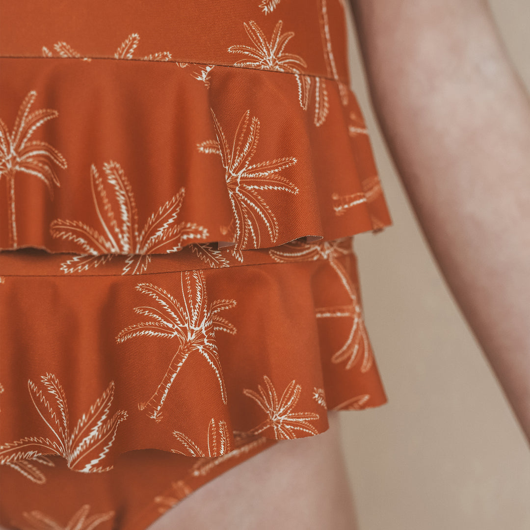 Salted Stories Palms Swimsuit - Meisjes Badbak - Bruin 3