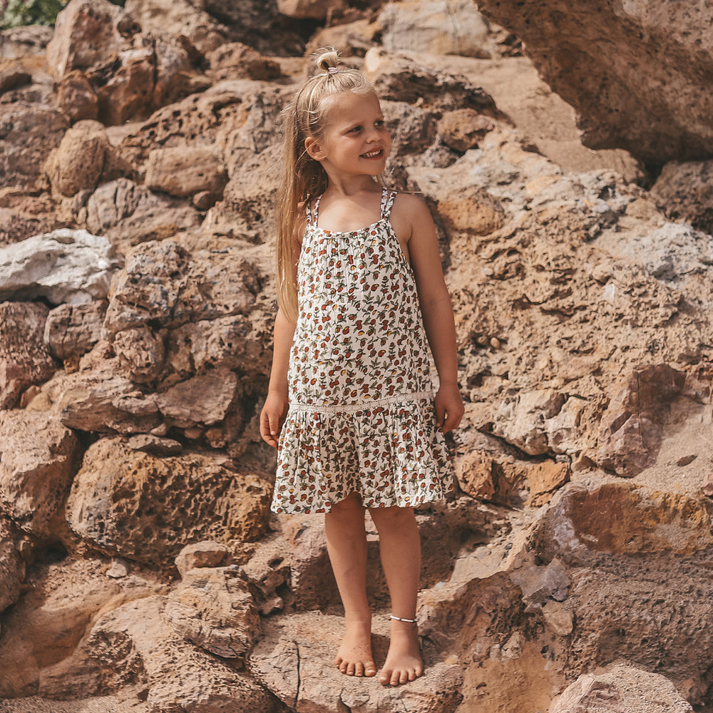 Salted Stories Pommegranate Dress - Meisjesjurk - Ecru 2