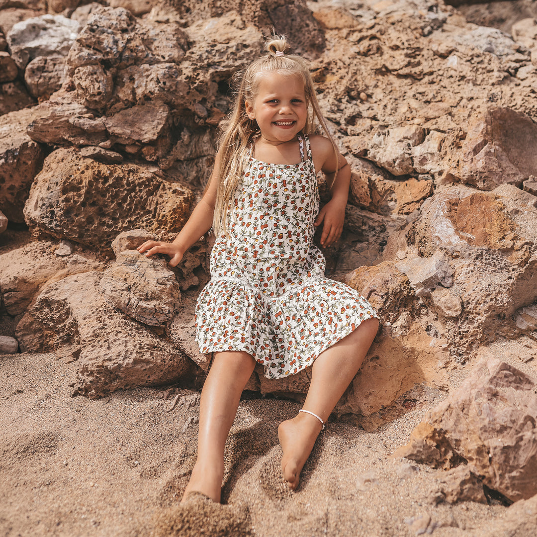 Salted Stories Pommegranate Dress - Meisjesjurk - Ecru 4