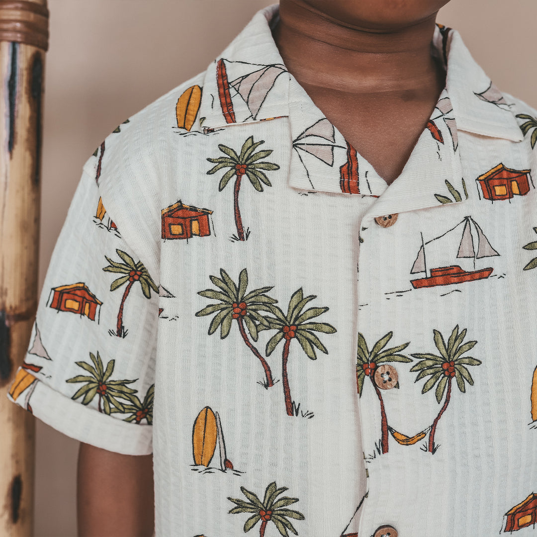 Salted Stories Sailing Loose Shirt - Jongens Shirt - Ecru 4