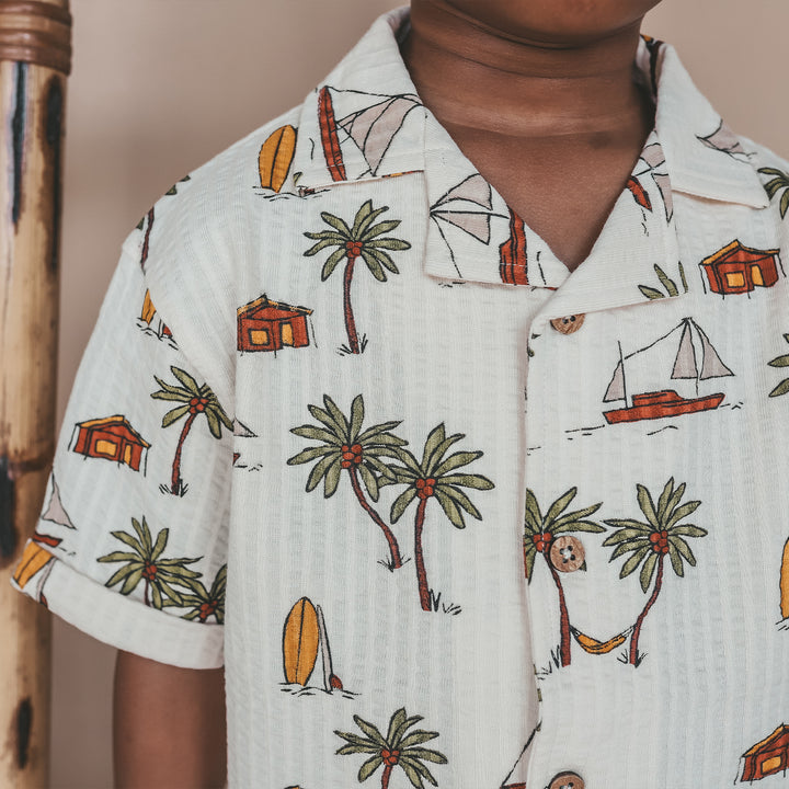 Salted Stories Sailing Loose Shirt - Jongens Shirt - Ecru 4