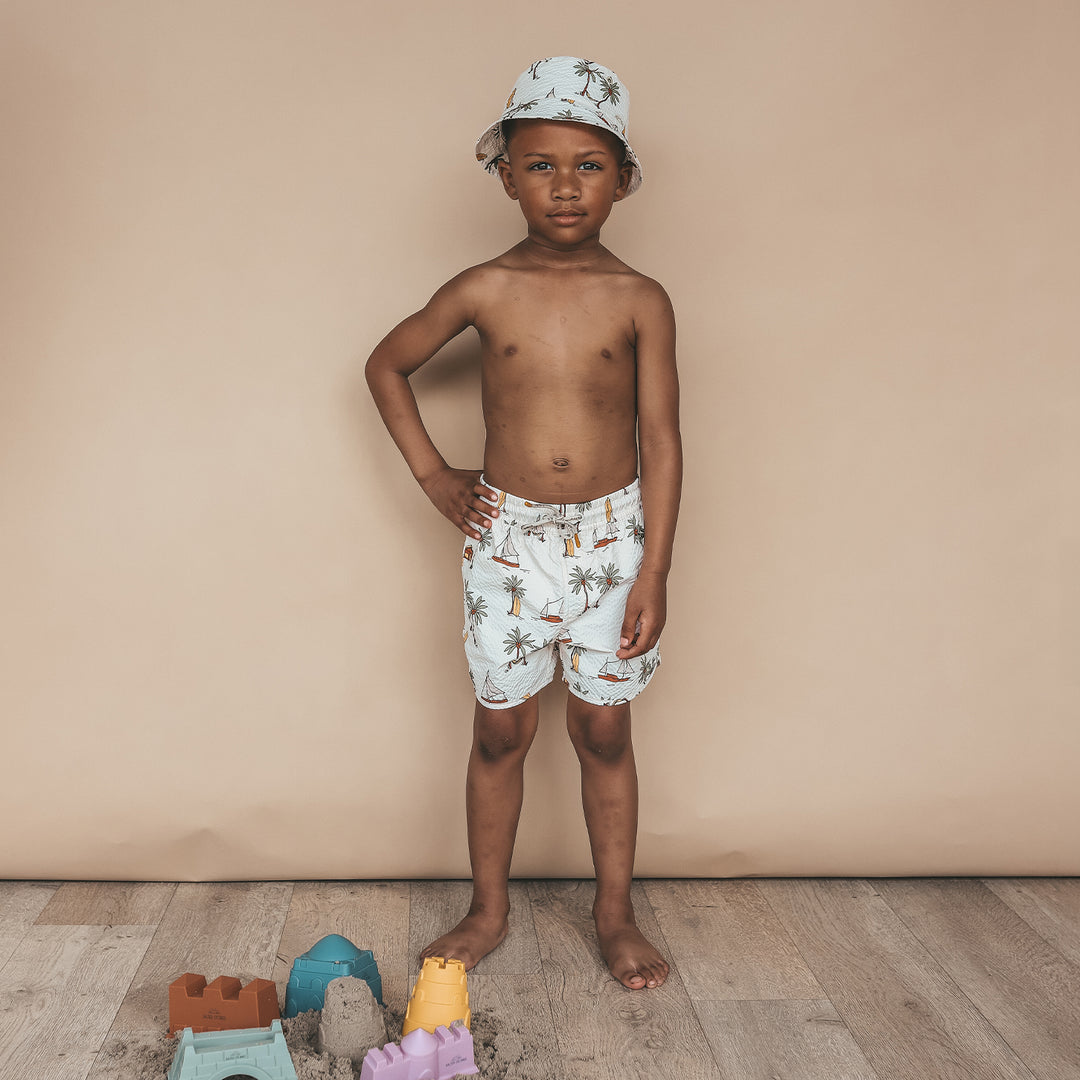 Salted Stories Sailing Swim Shorts - Jongens Zwembroek Ecru 2