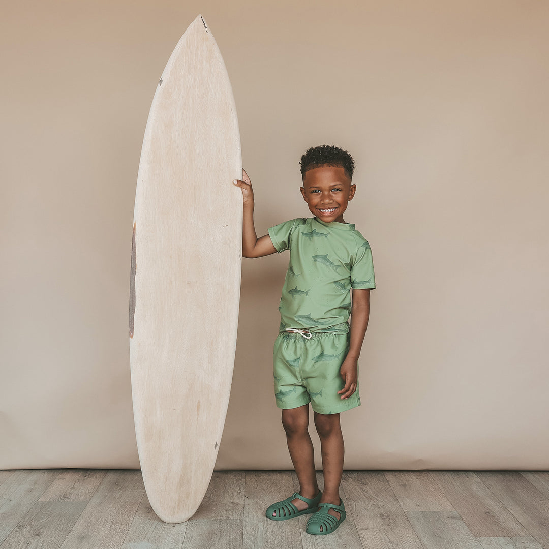 Salted Stories Shark Swim Shorts - Jongens Zwembroek - Groen 2