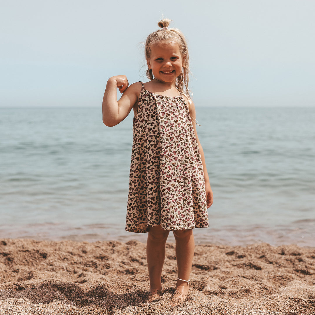 Salted Stories Sparkly Flower Dress - Meisjesjurk - Ecru 2