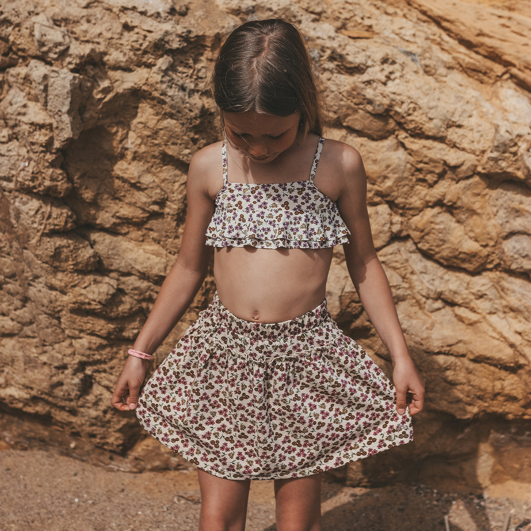 Salted Stories Sparkly Flower Skirt - Meisjesjurk - Ecru 4
