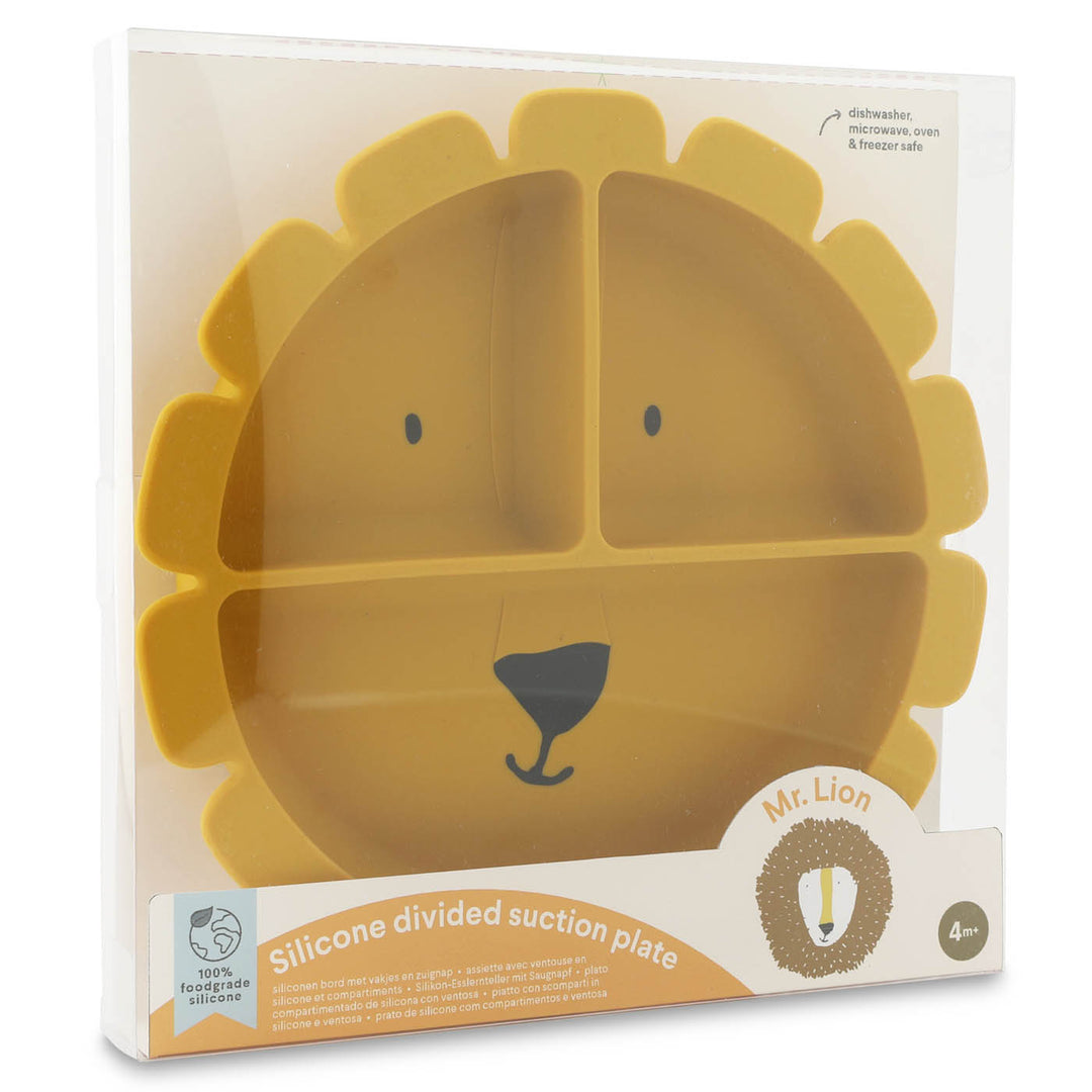Siliconen Bord met Vakjes en Zuignap - Mr. Lion - Geel 5