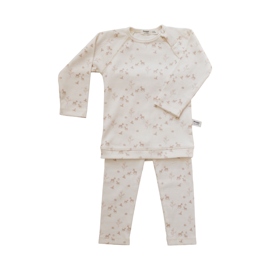 Snoozebaby Pyjama Peach Blush - Baby Pyjama - Off White 1