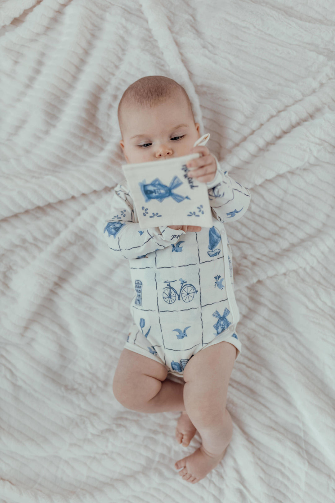 Snoozebaby Buggy Booklet Delfst Blauw - Knisperboekje - Ecru 3