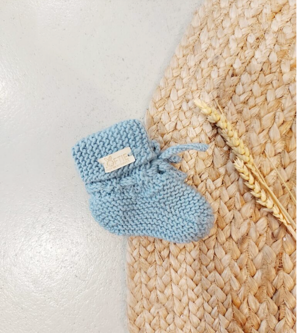 Softies Babyslofjes Merino Wol Zeegroen - Sokjes Blauw/Groen 2