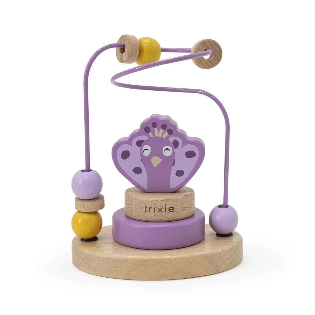 Trixie Houten Kralenframe - Mrs. Peacock - Speelgoed - Paars 1