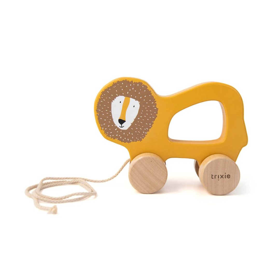 Trixie Houten Trekspeeltje Groot - Mr. Lion - Speelgoed Geel 1