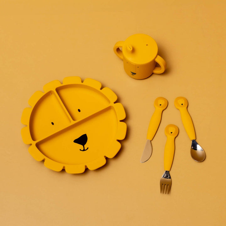 Trixie Siliconen Bestek set 3-pack - Mr. Lion - Geel 3
