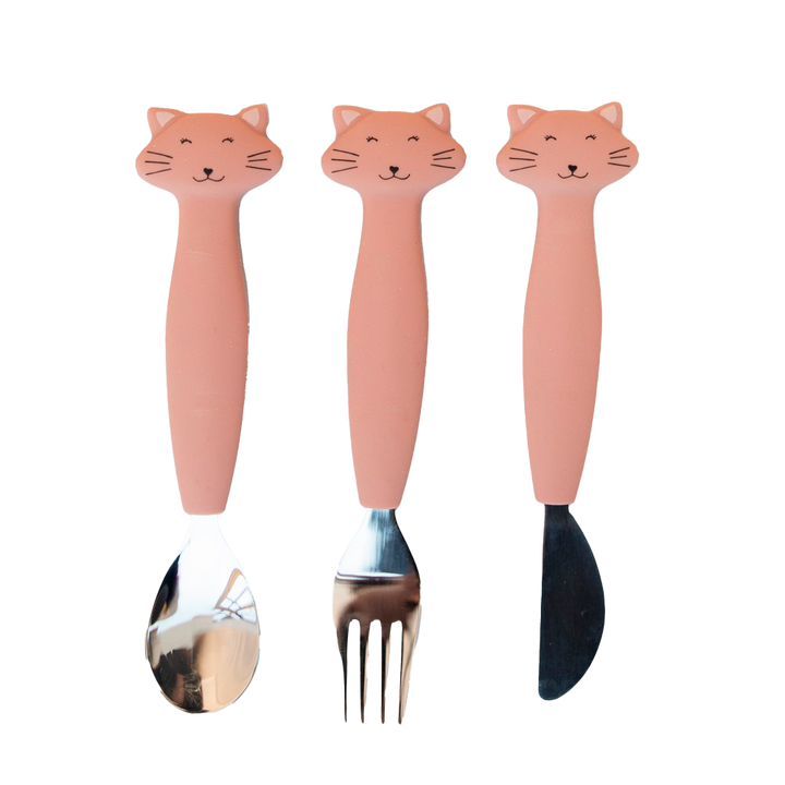 Trixie Siliconen Bestekset 3-pack - Mrs. Cat - Roze 1
