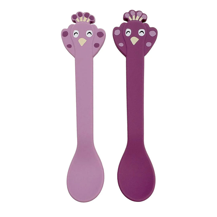 Trixie Siliconen Lepel Set 2-pack - Mrs. Peacock - Paars 1