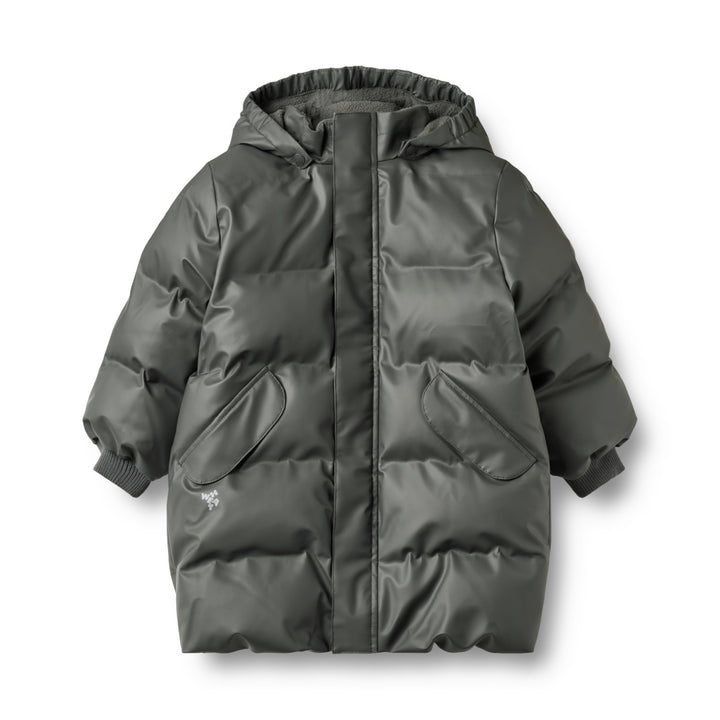 Wheat PU Puffer Jacket Coast Dark Shadow - Kinder Winterjas 1