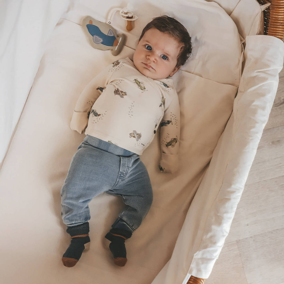 Your Wishes Avion Wrap Cardigan - Newborn Jongens Shirt Ecru 2