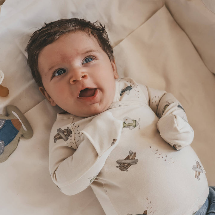 Your Wishes Avion Wrap Cardigan - Newborn Jongens Shirt Ecru 3