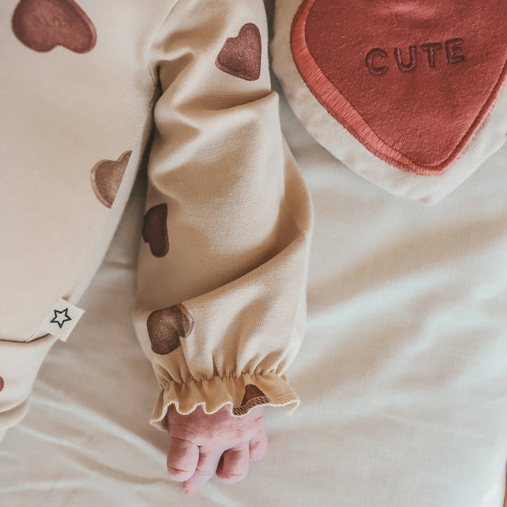 Your Wishes Candy Fitted Romper - Newborn Romper - Ecru 3