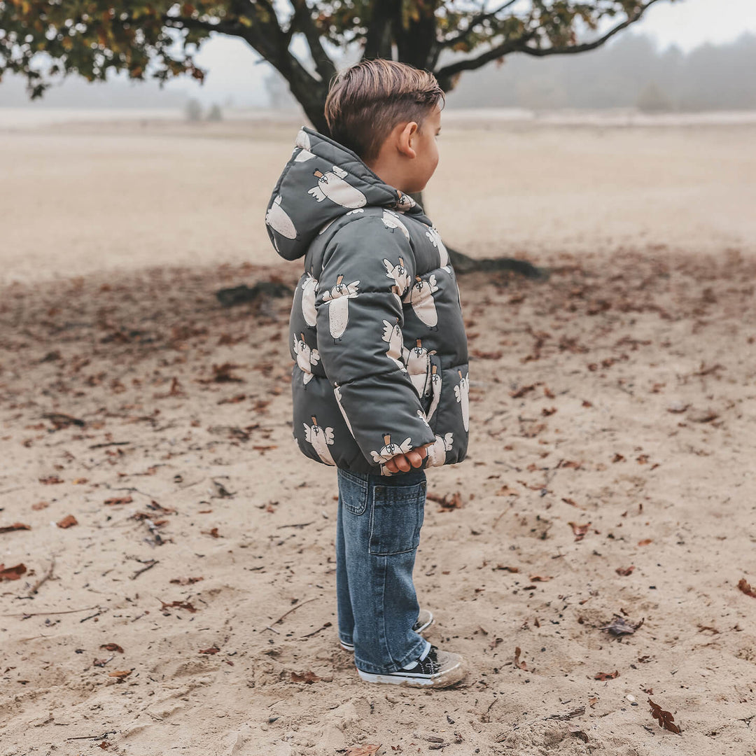 Your Wishes Chicken Puffer Coat- Jongens Winterjas - Grijs 3