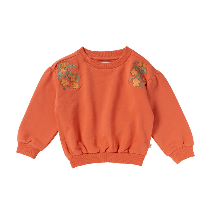 Your Wishes Floral Oversized Sweater - Meisjes - Trui Oranje 1