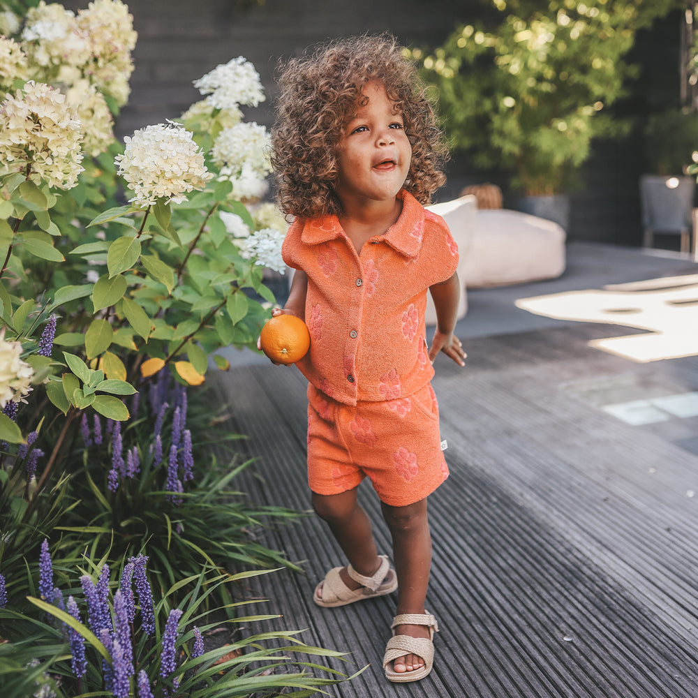 Your Wishes Flower Terry Summer Vest - Meisjes Top Oranje 2