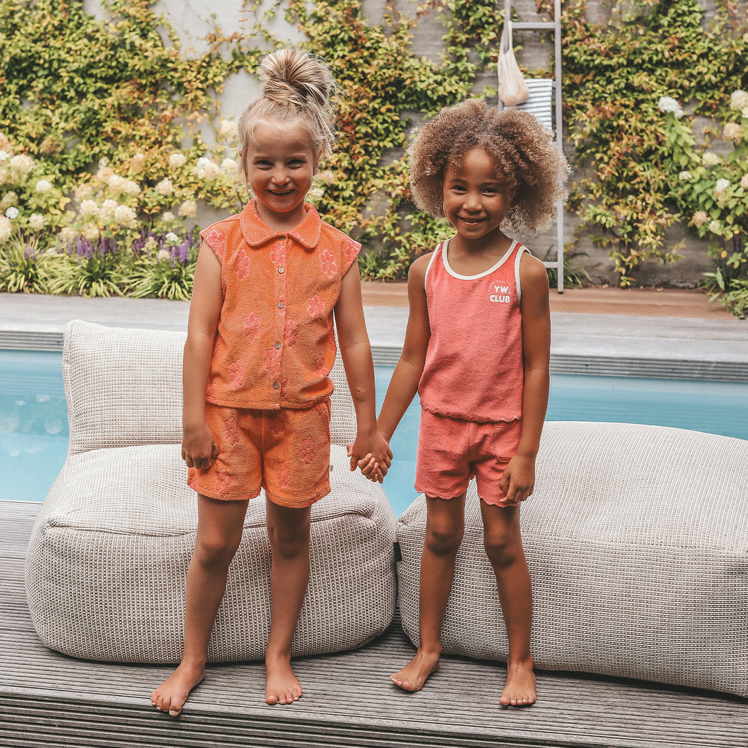 Your Wishes Flower Terry Summer Vest - Meisjes Top Oranje 3