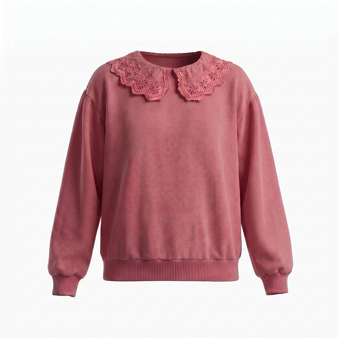Your Wishes French Knit Collar Sweater - Meisjestrui - Roze 1