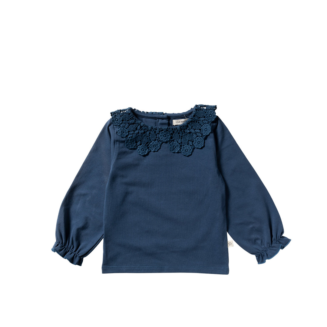 Your Wishes French Knit Crochet Longsleeve - Meisjes Shirt 1