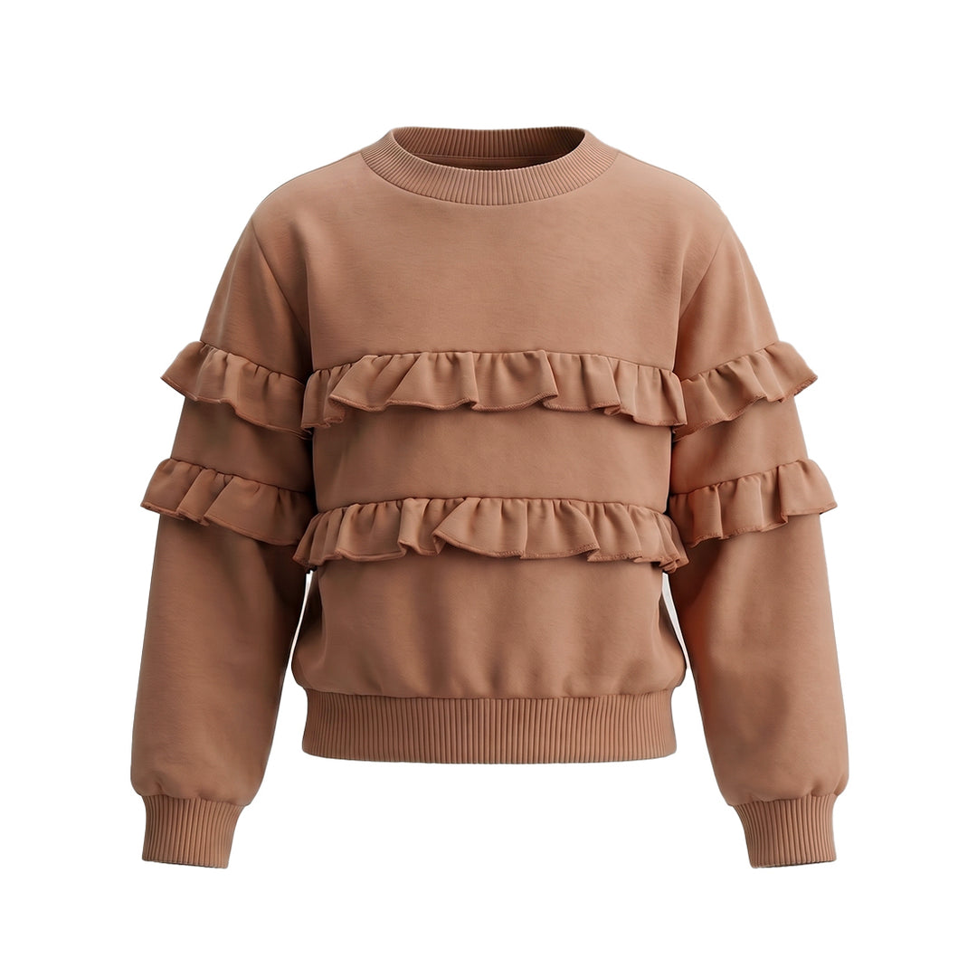 Your Wishes French Knit Ruffle Sweater - Meisjestrui 1