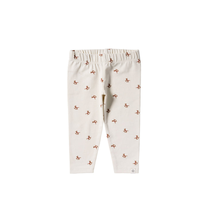 Your Wishes Horse Fitted Legging - Newborn Legging - Ecru 1