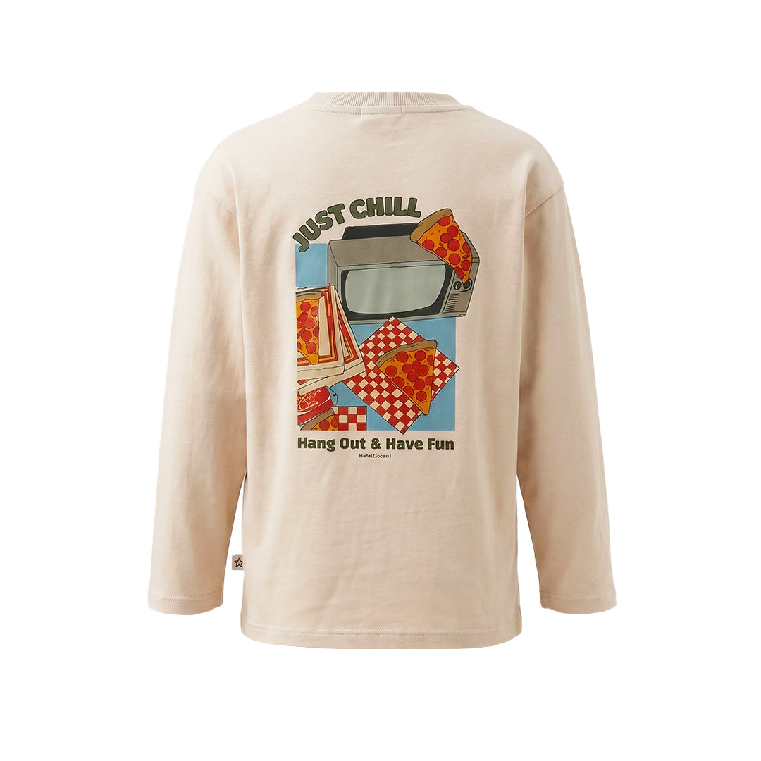 Your Wishes Just Chill Wide Longsleeve - Jongensshirt - Ecru 4
