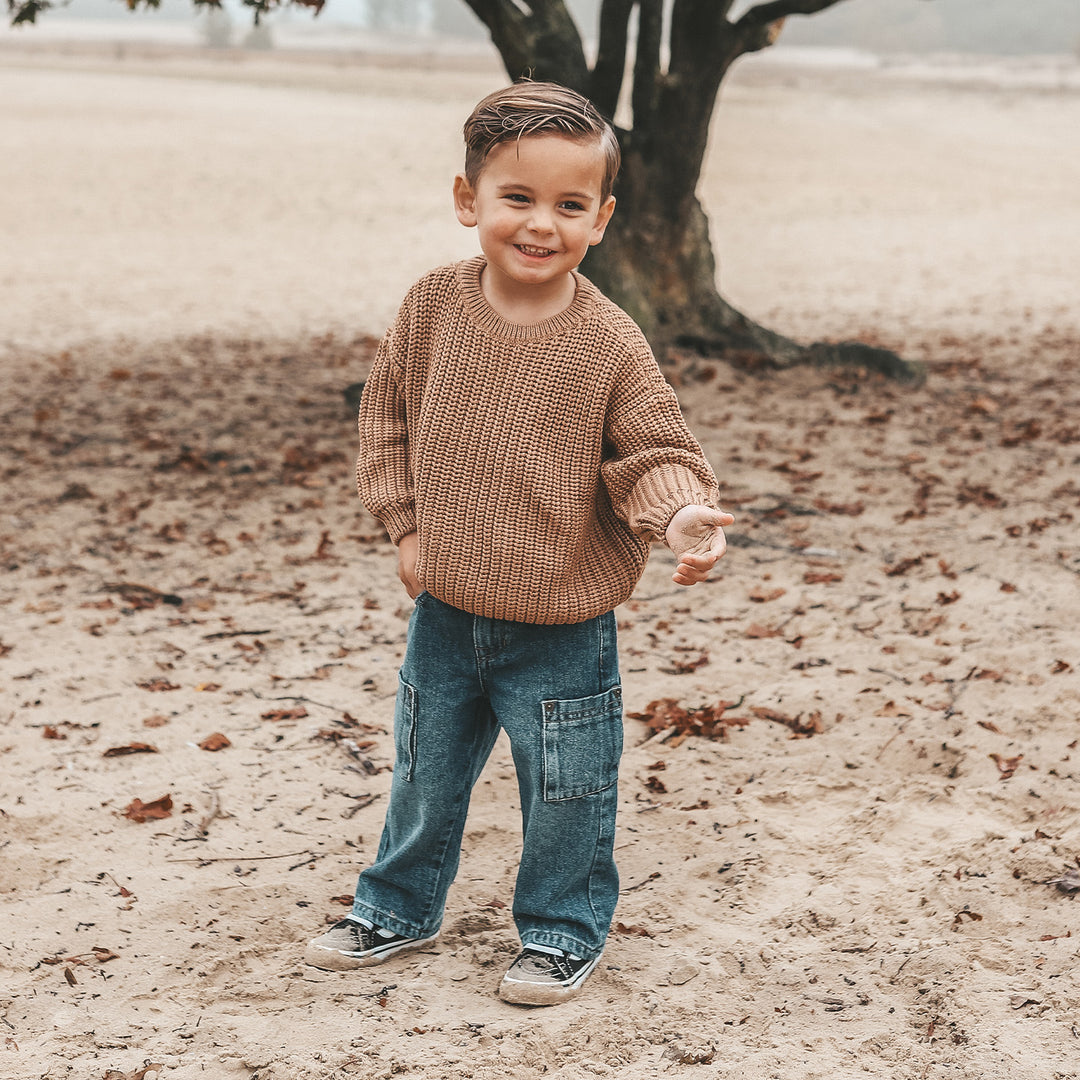 Your Wishes Knit Chunky Sweater Chipmunk - Kindertrui Bruin 2
