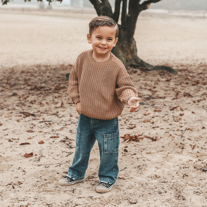 Your Wishes Knit Chunky Sweater Chipmunk - Kindertrui Bruin 2